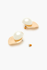 Faux Pearl Stud Earrings