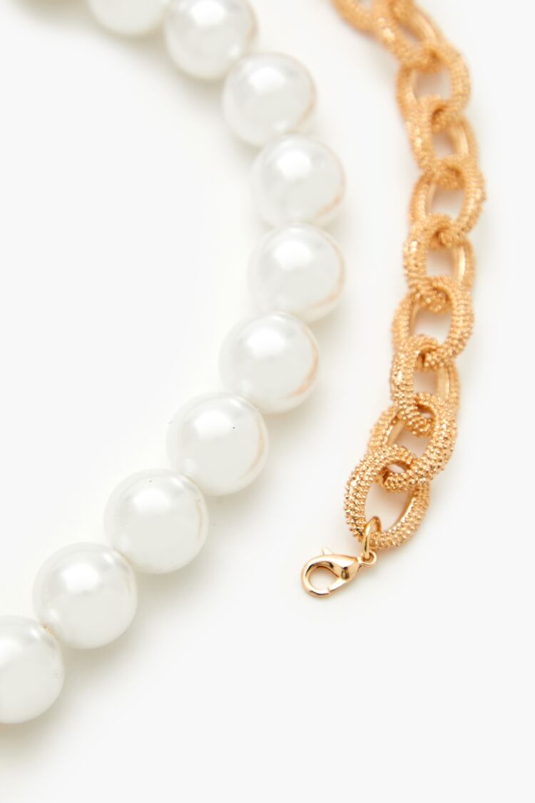 Faux Pearl Cross Necklace Set