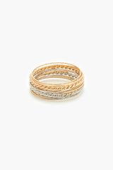 Etched & Twisted Bangle Bracelet Set