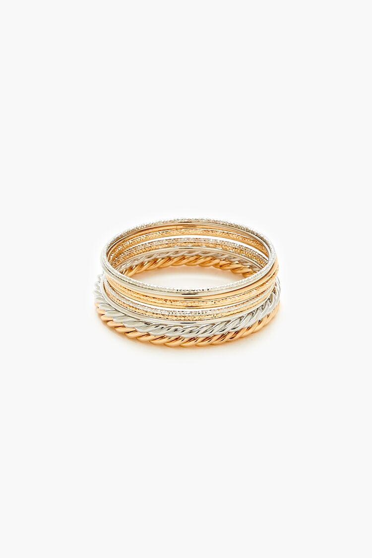 Etched & Twisted Bangle Bracelet Set