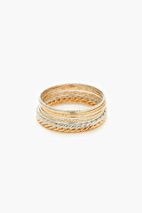 Etched & Twisted Bangle Bracelet Set