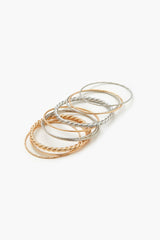 Etched & Twisted Bangle Bracelet Set