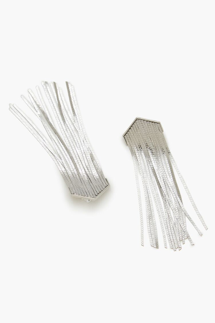 Herringbone Fringe Drop Earrings