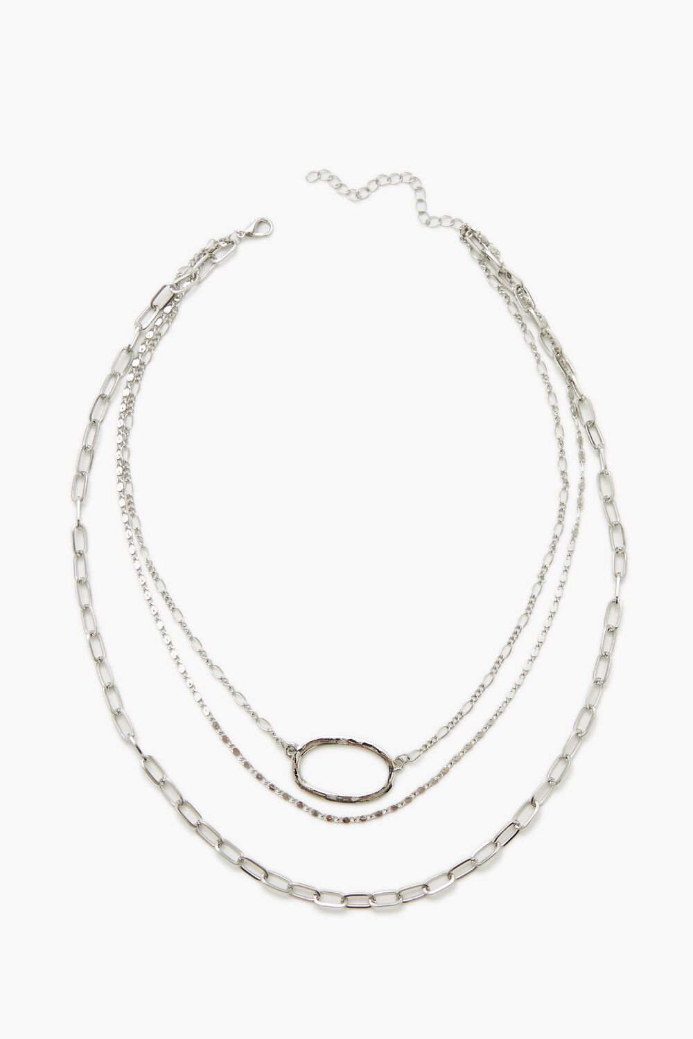 Layered Hammered Ring Necklace