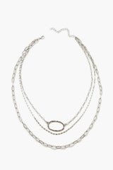 Layered Hammered Ring Necklace