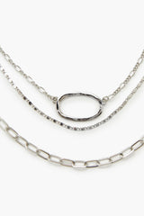 Layered Hammered Ring Necklace