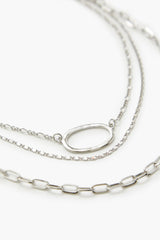 Layered Hammered Ring Necklace