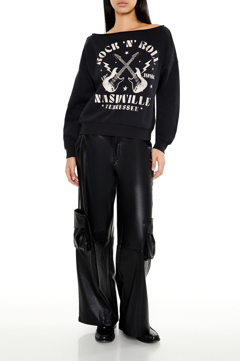 Rock N Roll Off-the-Shoulder Pullover