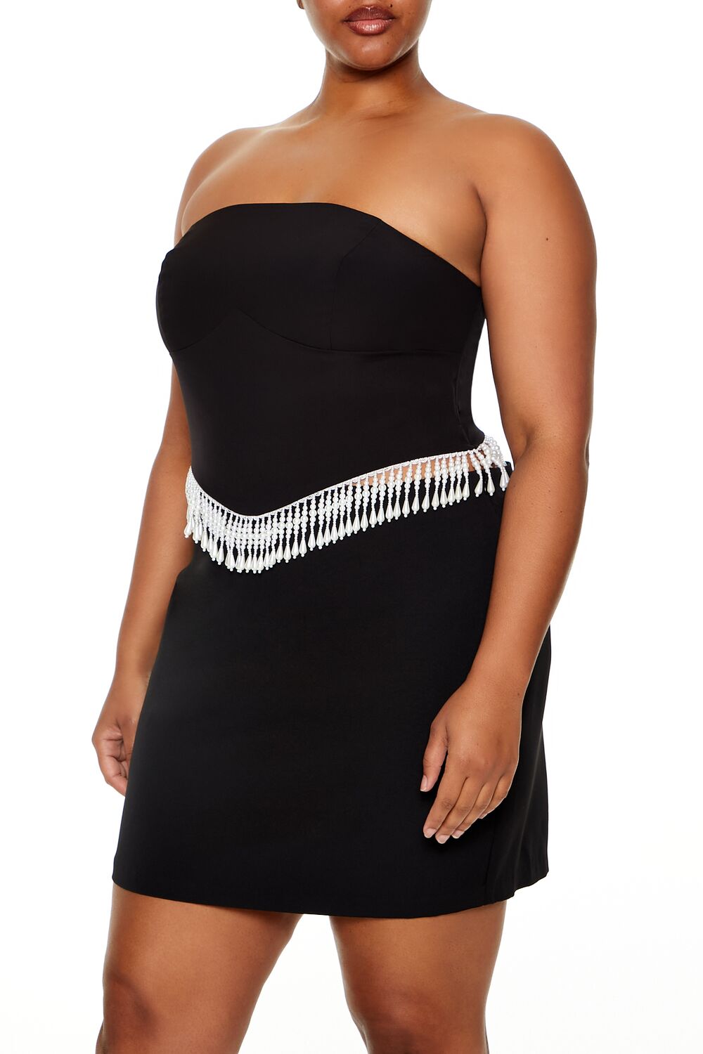 Plus Size Beaded-Trim Tube Top