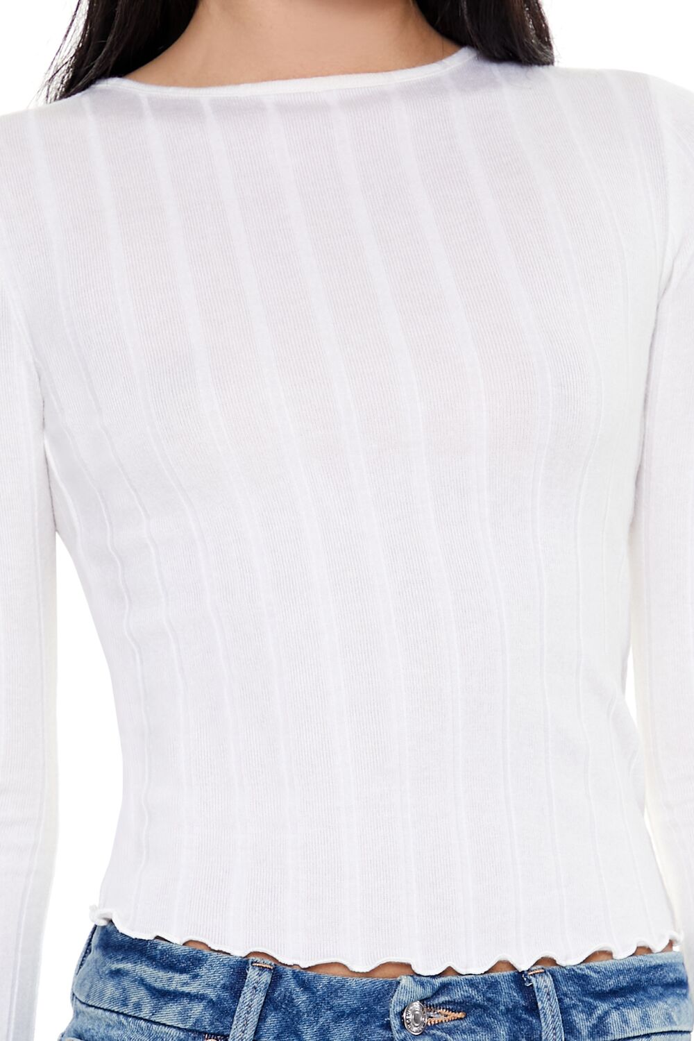 Ribbed Knit Plunge-Back Top