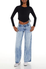 Ruched Drawstring Crop Top