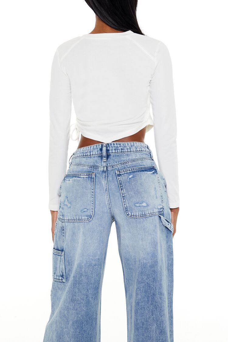 Ruched Drawstring Crop Top