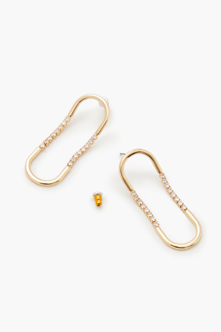 Geo Rhinestone Drop Earrings