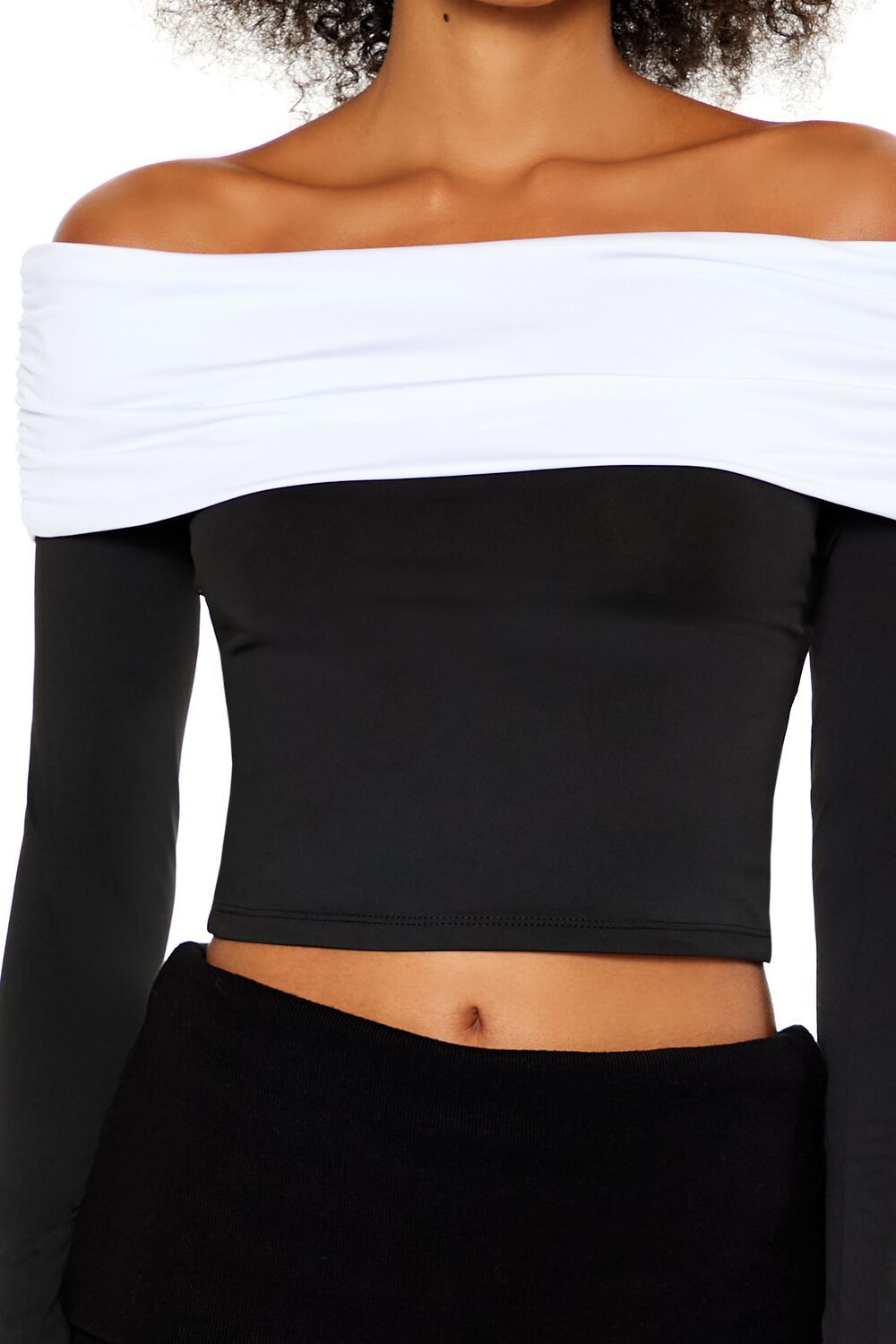 Colorblock Off-the-Shoulder Top