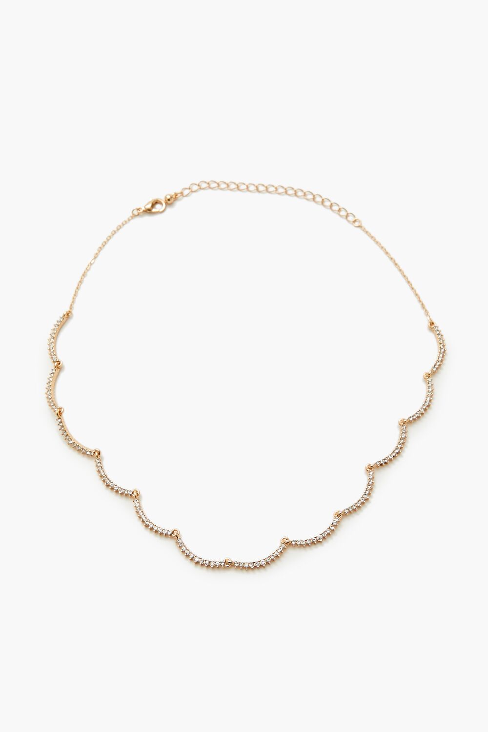 Rhinestone Scalloped Necklace