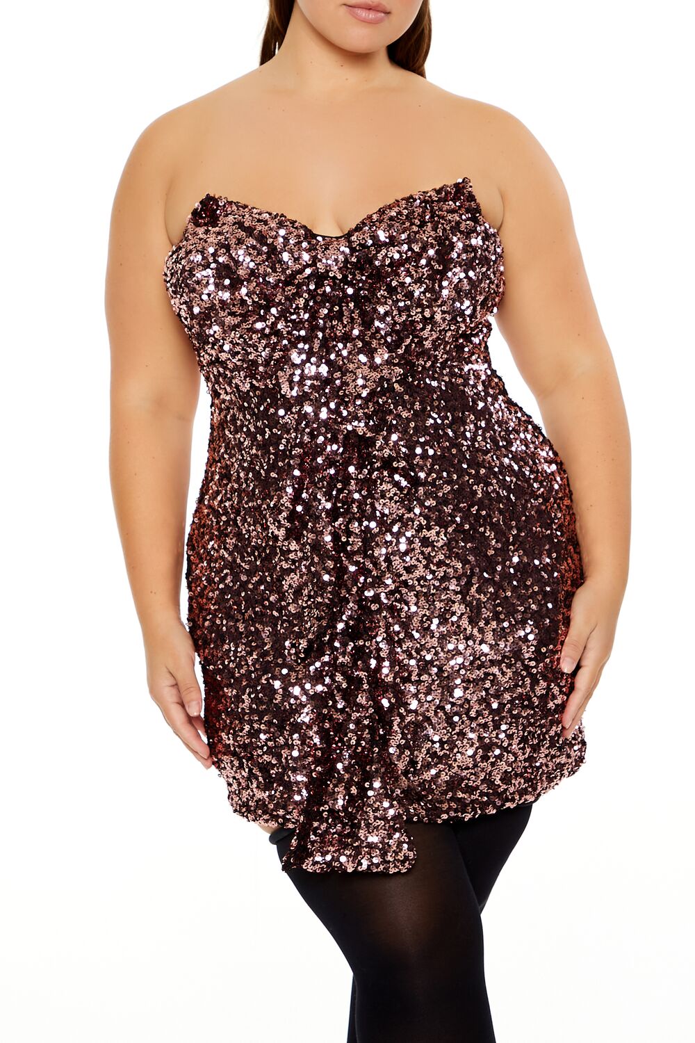 Plus Size Sequin Mini Tube Dress
