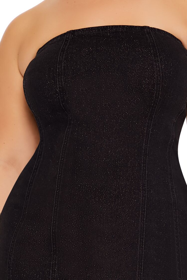 Plus Size Denim Tube Dress