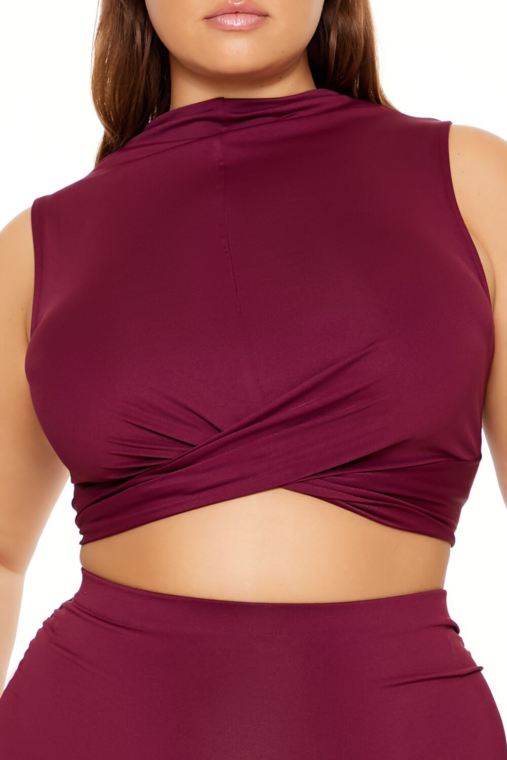 Plus Size Ruched Crop Top & Skirt Set