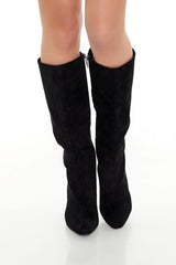 Faux Suede Pointed-Toe Boots