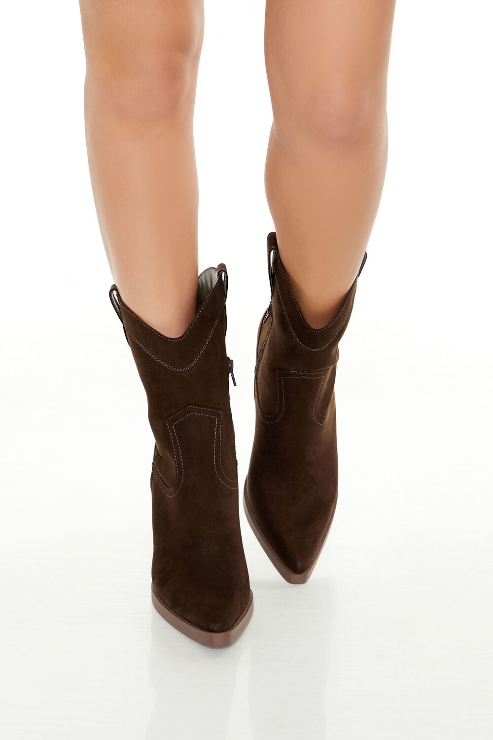 Faux Suede Cowboy Booties