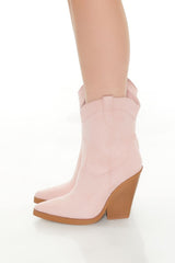 Faux Suede Cowboy Booties