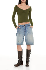 Ruched Boat-Neck Top