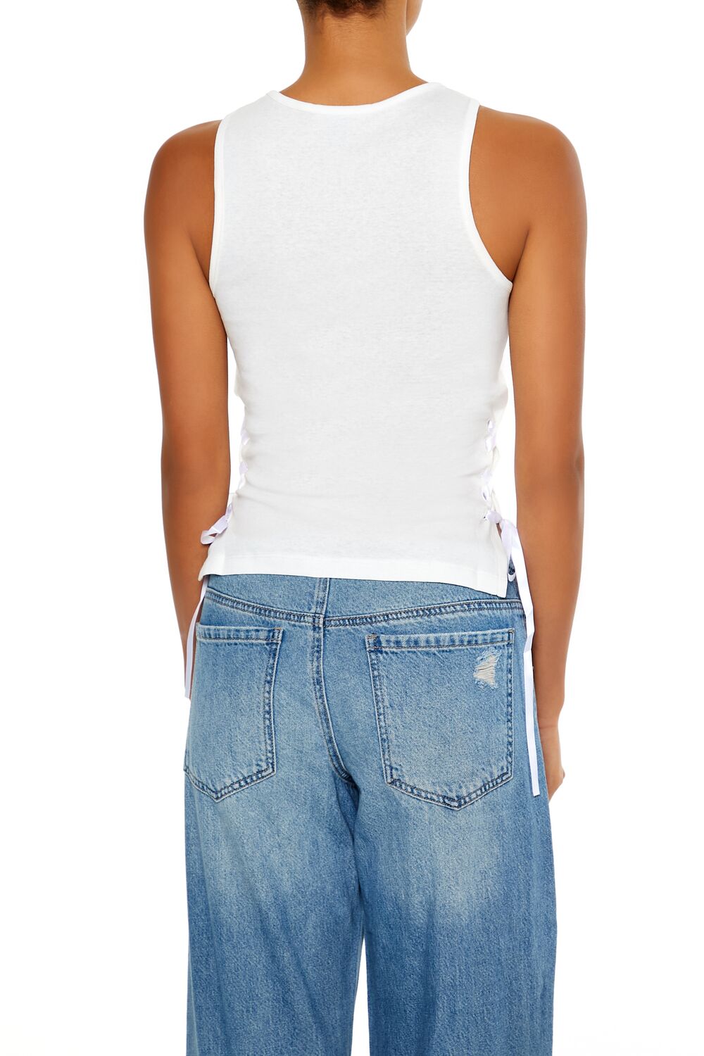 Ribbon Lace-Up Tank Top
