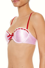 Satin Laced Hearts Underwire Bikini Top