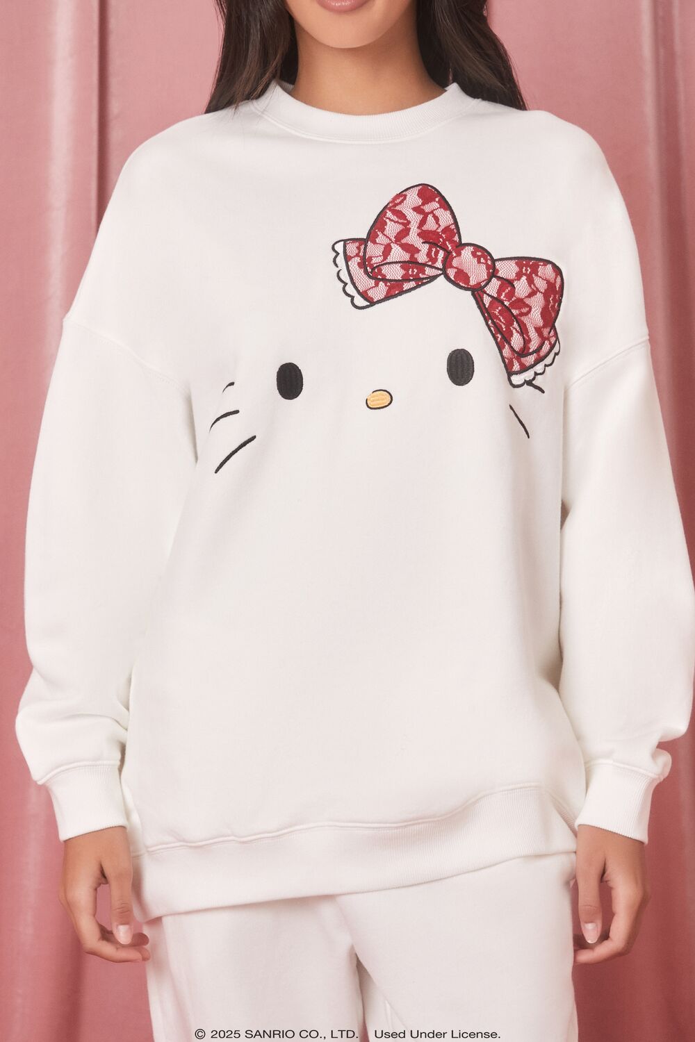 Embroidered Hello Kitty Pullover