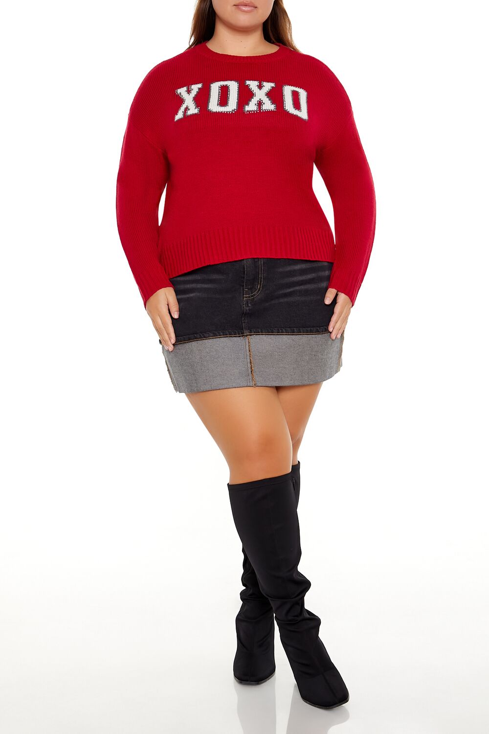 Plus Size XOXO Crew Sweater