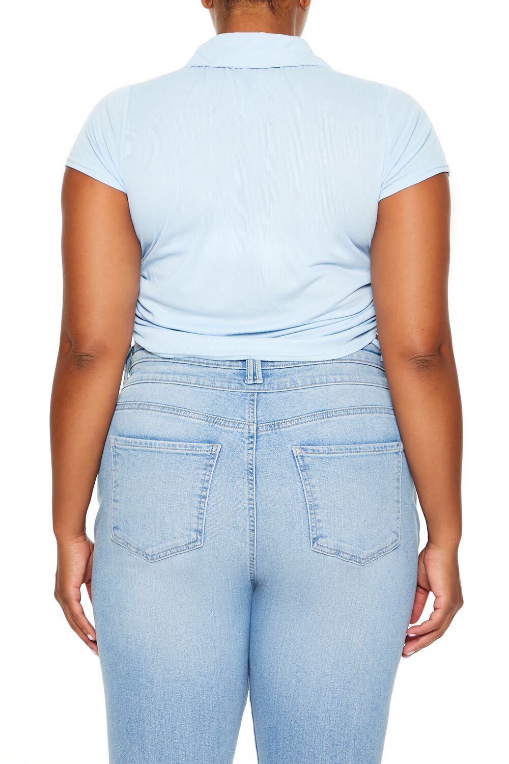 Plus Size Drawstring Polo Shirt