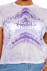 Plus Size Keep Shining Tie-Dye Tee