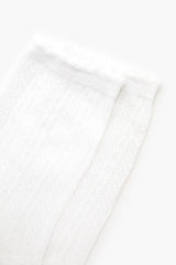Pointelle Knit Crew Socks