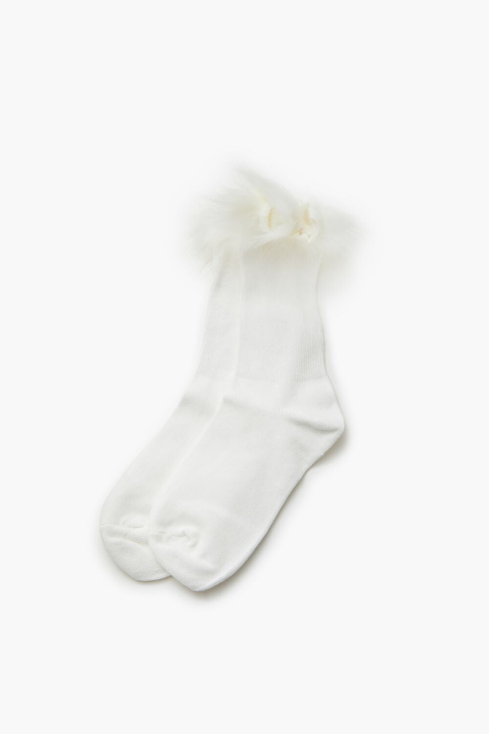 Faux Fur-Trim Crew Socks