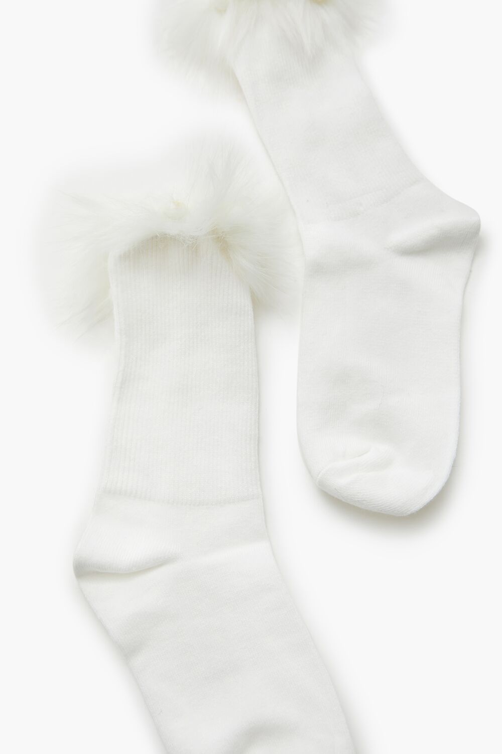 Faux Fur-Trim Crew Socks