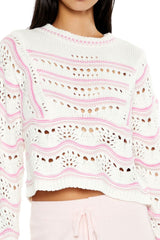 Cropped Open-Knit Sweater