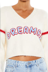 Dreamer Patch Fuzzy Knit Sweater