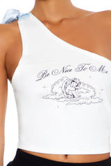 Be Nice To Me Graphic Crop Top
