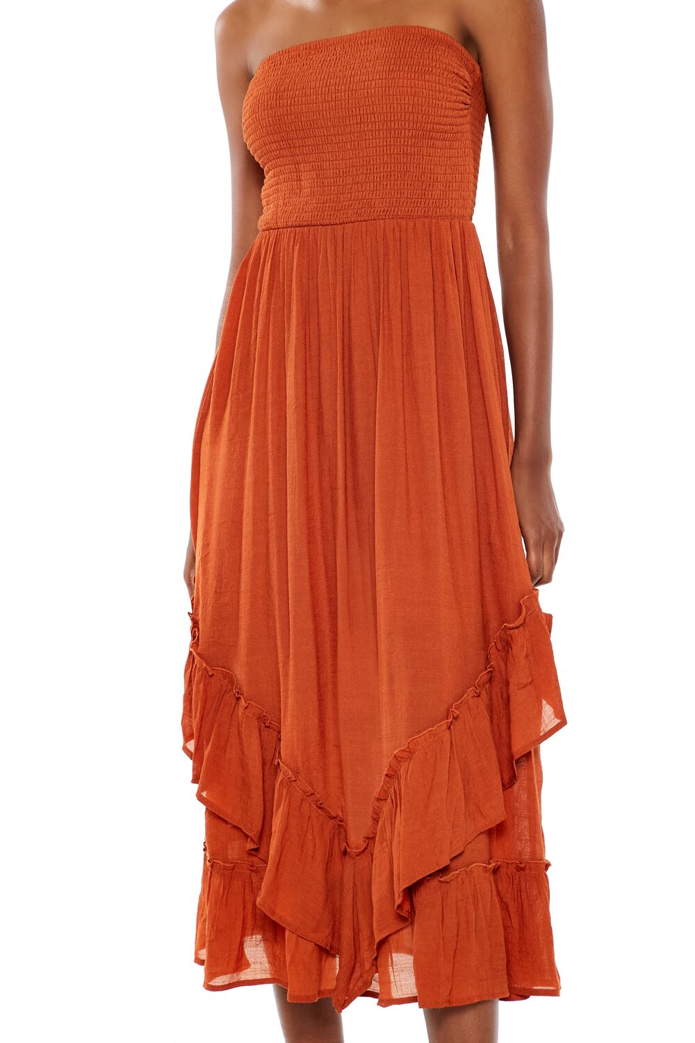 Strapless Layered Midi Dress