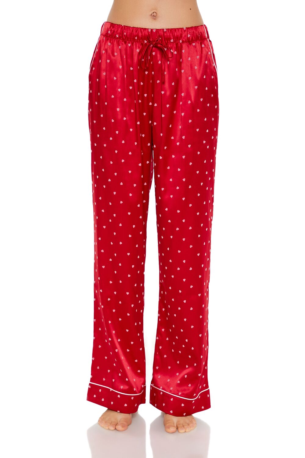 Heart Print Pajama Shirt & Pants Set