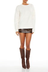 Fuzzy Textured Knit Sweater