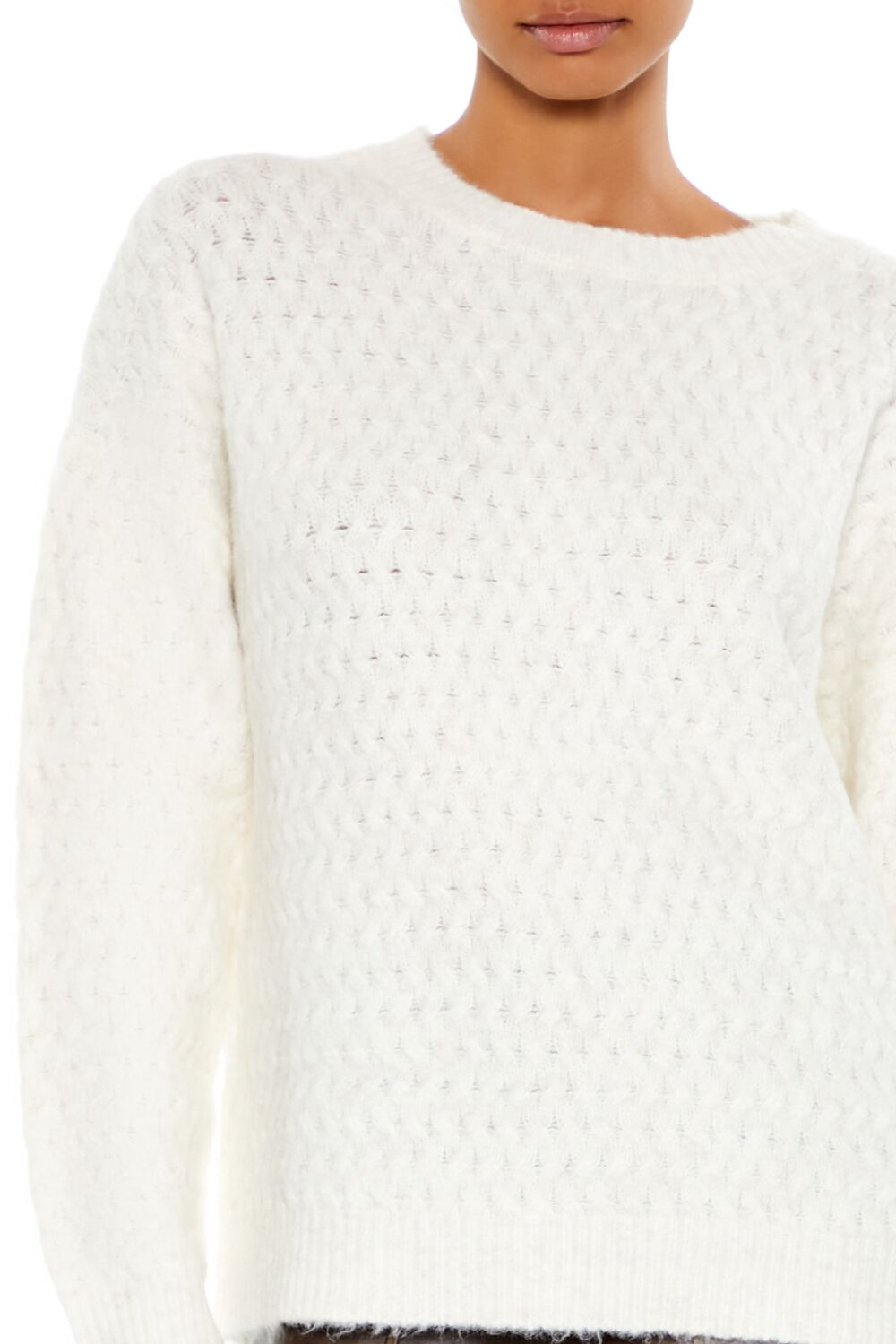 Fuzzy Textured Knit Sweater