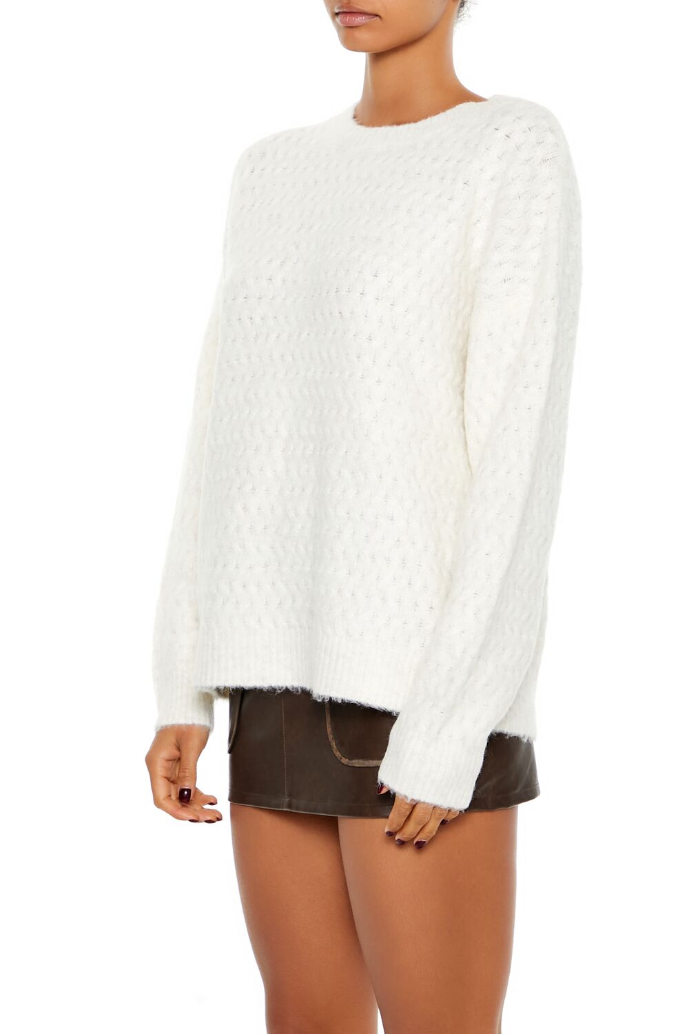 Fuzzy Textured Knit Sweater