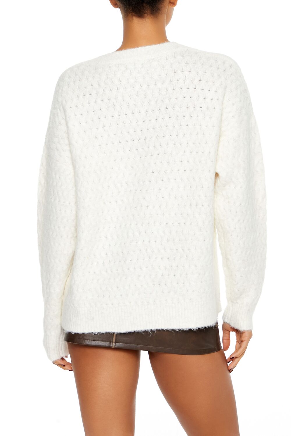 Fuzzy Textured Knit Sweater