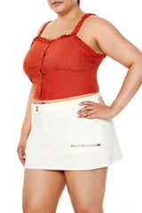 Plus Size Ruffle-Trim Crop Top