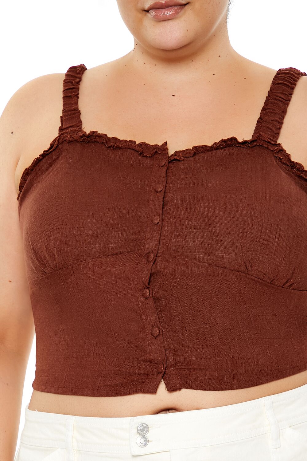 Plus Size Ruffle-Trim Crop Top