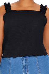 Plus Size Ruffle-Strap Tank Top