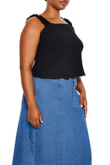 Plus Size Ruffle-Strap Tank Top