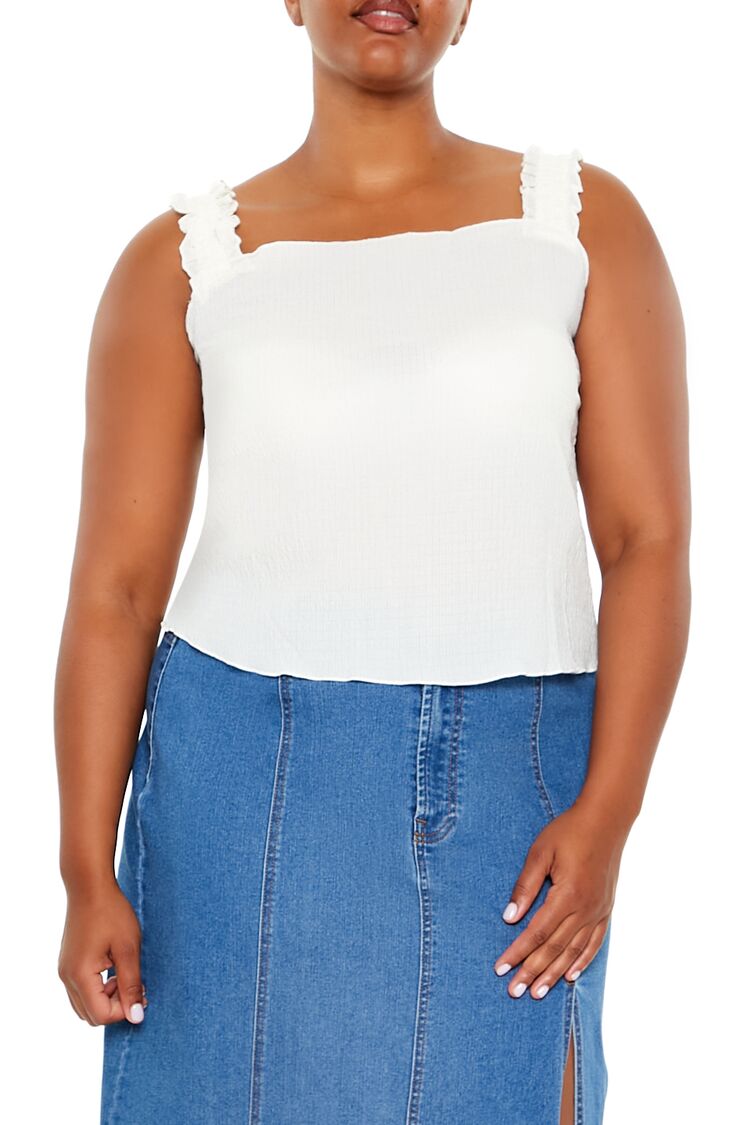 Plus Size Ruffle-Strap Tank Top