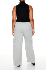 Plus Size Mid-Rise Cargo Sweatpants